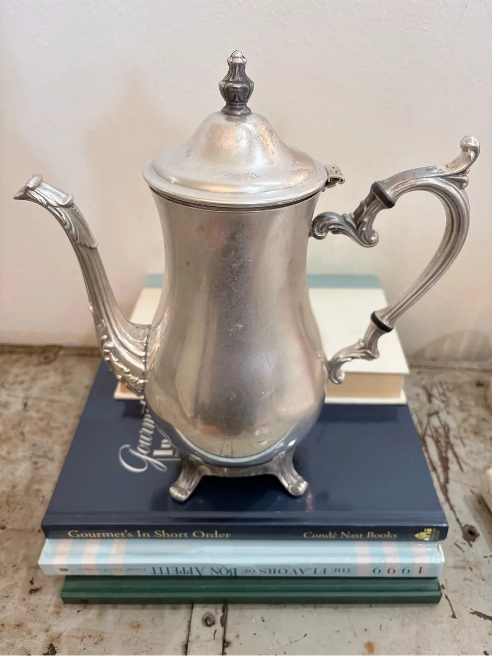 Silver Tone Vintage-Style Coffee Pot